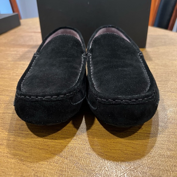 UGG Men's Adler Black Suede Slip-Ons - Picture 6 of 13